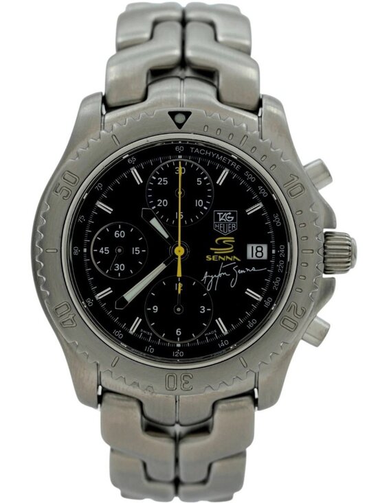 Tag Heuer 42mm Men\'s Link Limited Edition Aryton Senna Black Watch! Ref: CT2115!